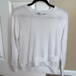 Athleta Serenity White Criss Cross Sweatshirt